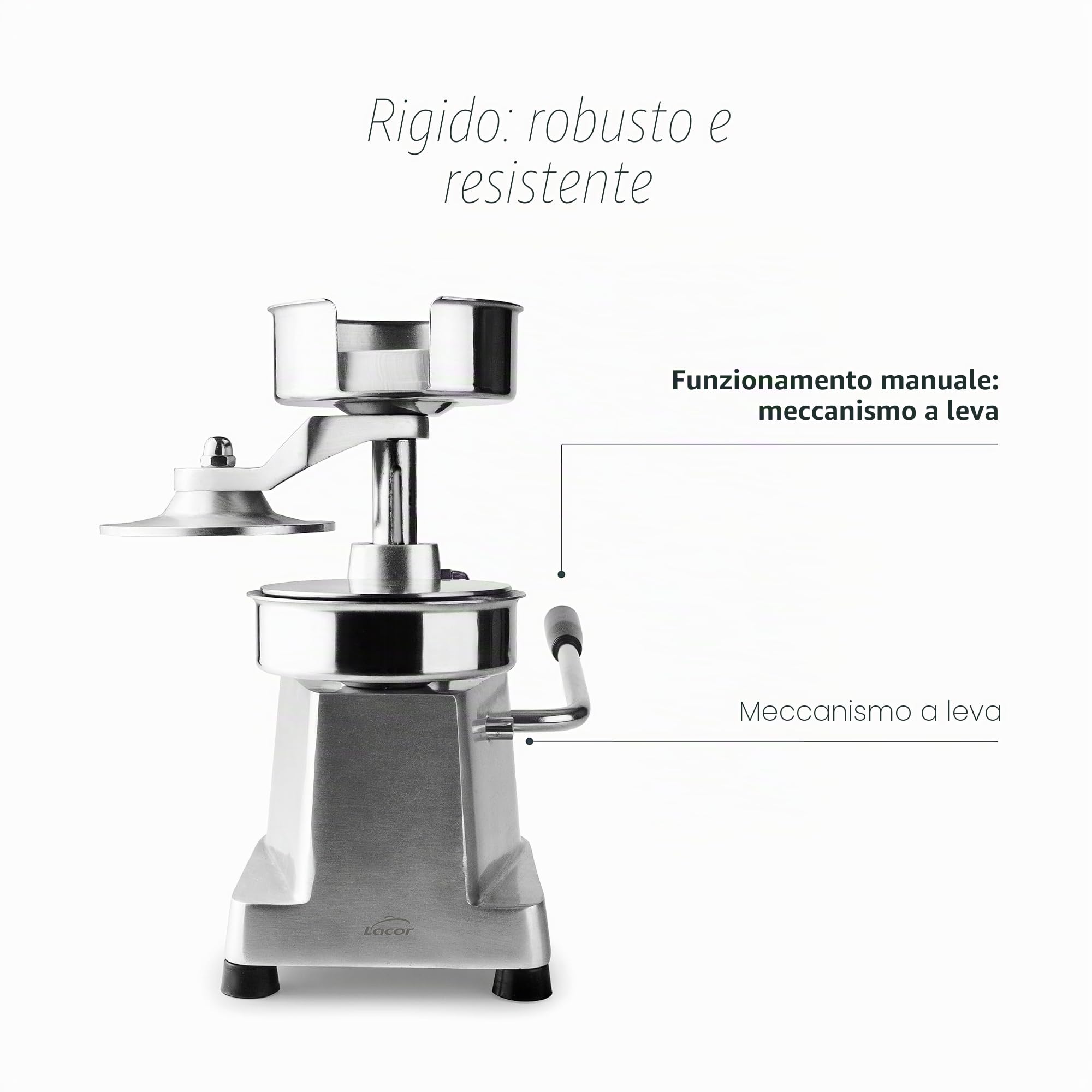 Lacor 60226 - Pressa per hamburger, acciaio acciaio inox, palan... | Realizzato in acciaio inossidabile alimentare; alta resistenza alla corrosione e usura quotidiana in cucina