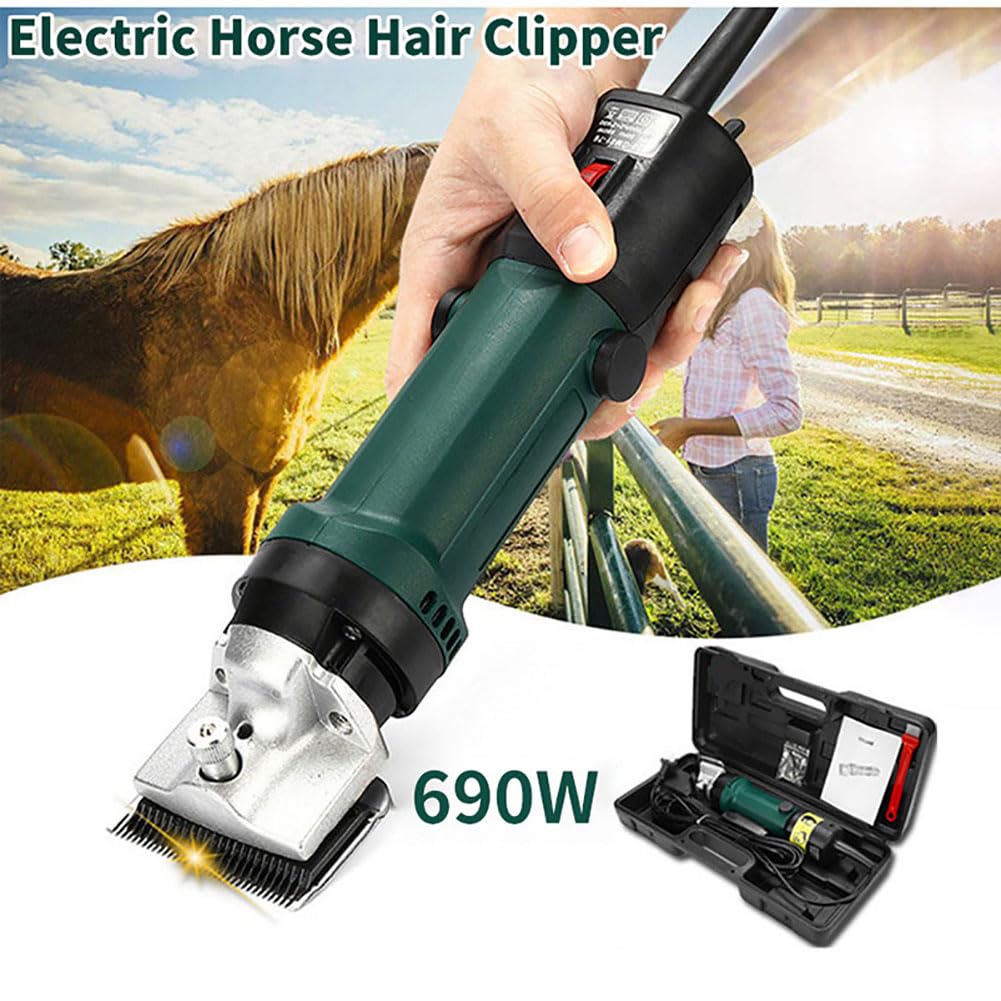 Recortadora Equina Profesional para Caballos Y Ovejas, Recortadora Equina Eléctrica De 690 W, 6 Velocidades Ajustables, Juego De Cortapelos para Mascotas De Alta Potencia, Corte Rápido Ideal para