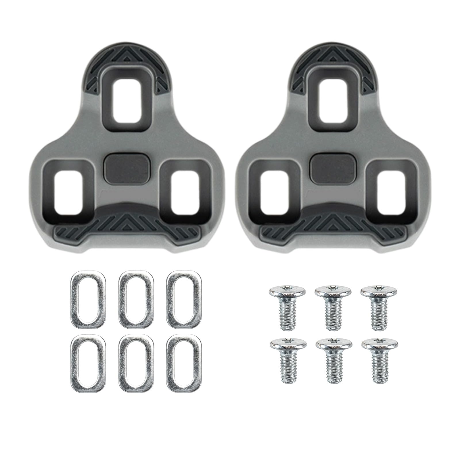 Axvxby Cycling Cleats for Road Bike Shoes, Anti-Slip Rubber Design, Compatible with Keo-Style Pedals, Secure Fit for Indoor & Outdoor Riding, Grey