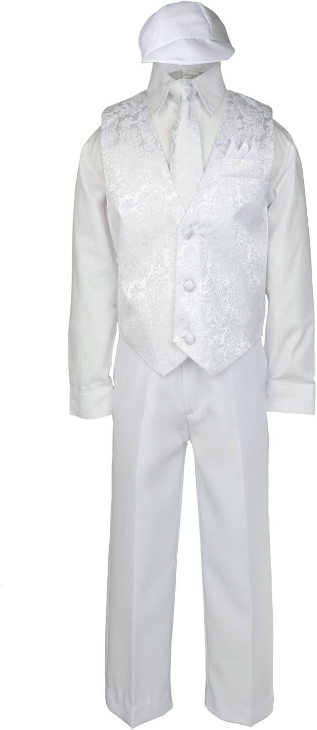 Baby Boys Christening Baptism White Vest Set Suit Hat New Born to 4 Years