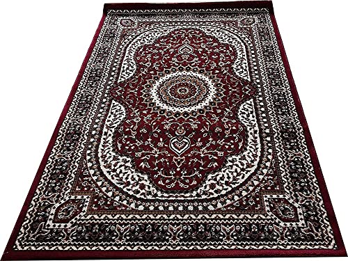 Image of New Kashmiri Design Silk Carpets for Living Room Bedroom Drawing Room Guest Room Hall 2 Feet x 6 Feet Maroon Colour