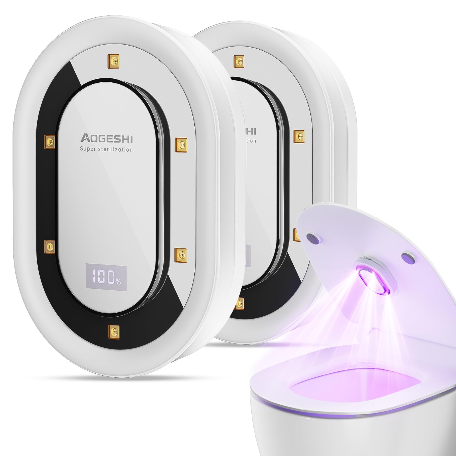 Photo 1 of 2 Pack UV-C Toilet Lid Sanitizer, Automatic 99-Second Cycle, Odor Reducing