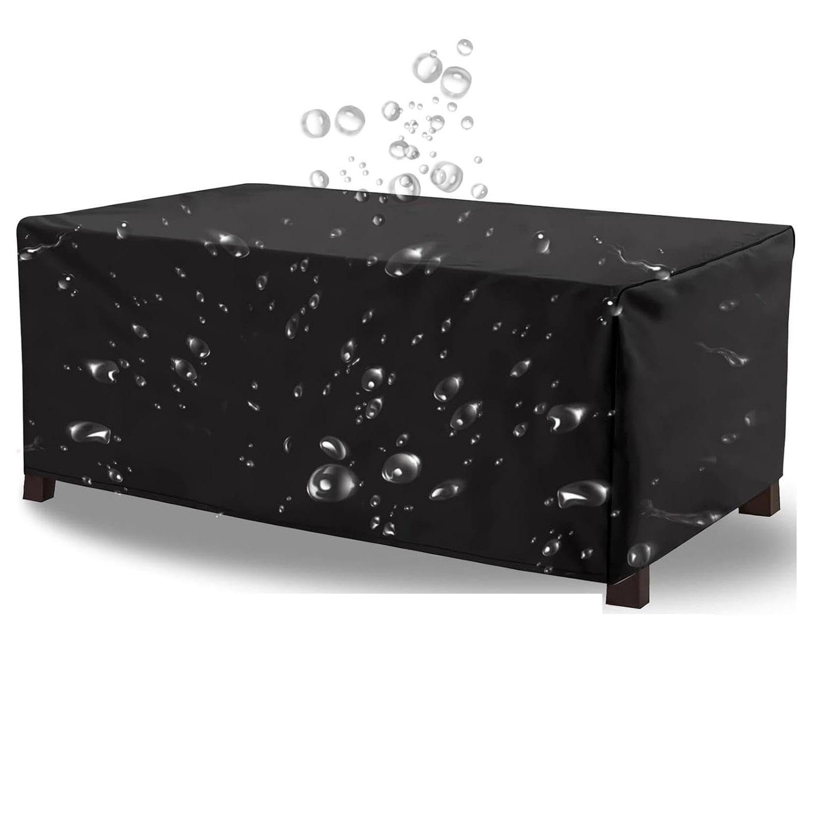 Jianghu Art Housse Salon De Jardin 220x120x75cm Exterieur Bache Table De Jardin, Housse De Table ExtéRieur BâChe De Protection éTanche Tissu Oxford ImperméAble, RéSistance Au Vent, Anti-UV