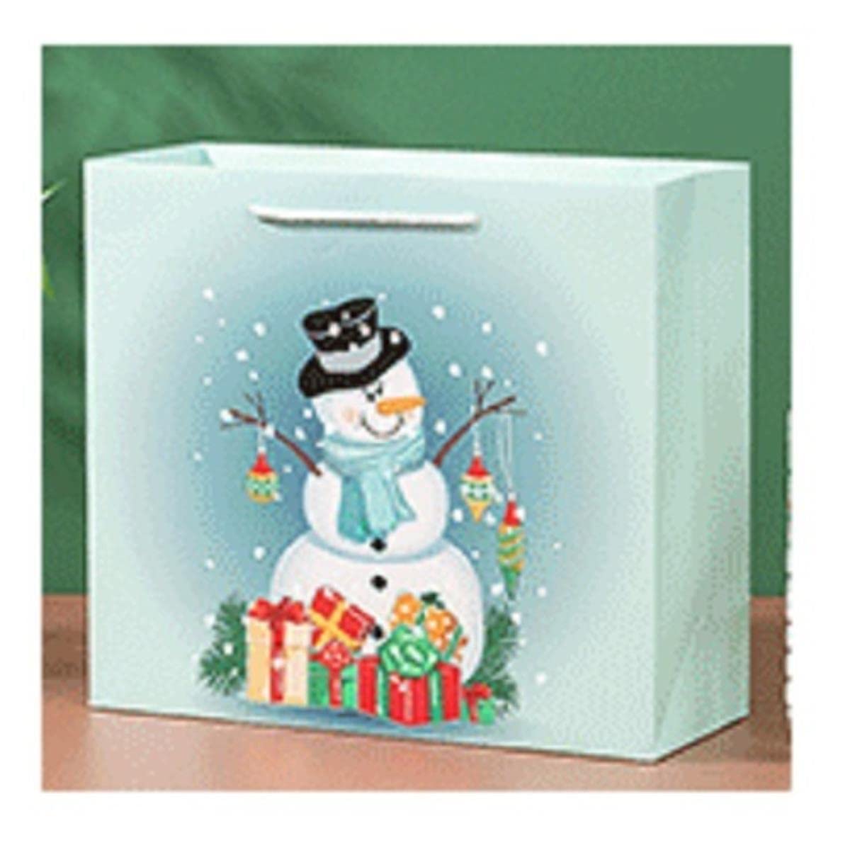 CTLH20 Lot de 10 sacs en papier pour cadeau de Noël avec poignée - 14 x 15 x 7 cm