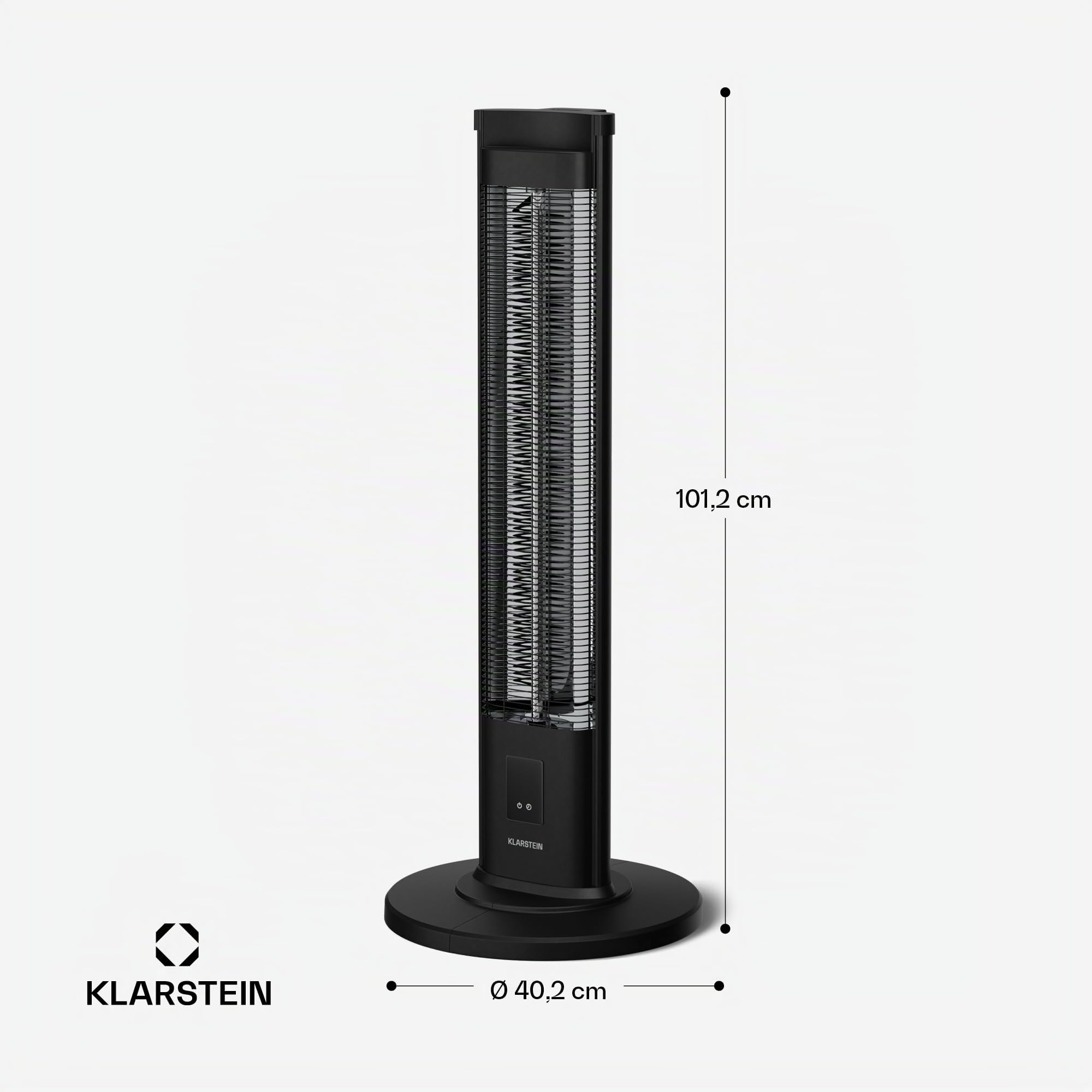 Klarstein BlazeTower Riscaldamento a Infrarossi - 2000W, 3 Livelli, IP45, Timer, Telecomando & Protezione Antiribaltamento - Riscaldamento Infrarossi per Esterni