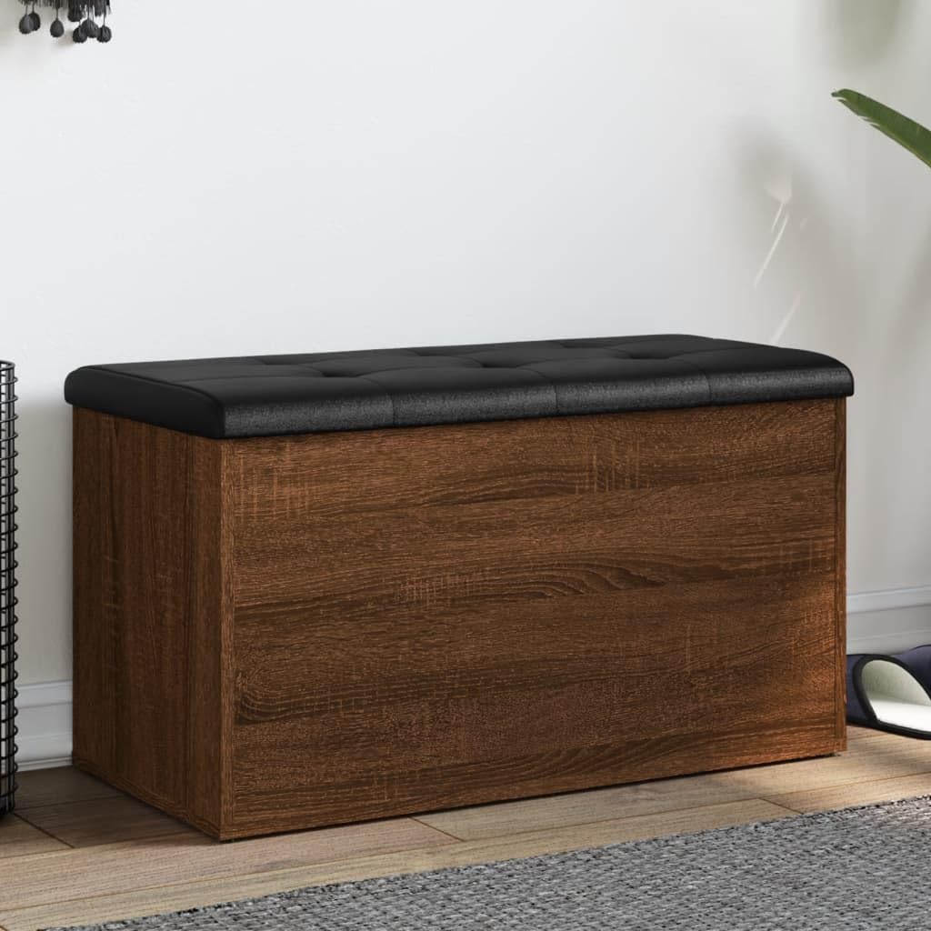 ShGaxin Banco con almacenaje Madera ingeniería Roble marrón 82x42x45 cm, Baul Almacenaje Dormitorio, Mueble Almacenaje, Mueble Habitacion, Reposapies Sofa - 835053