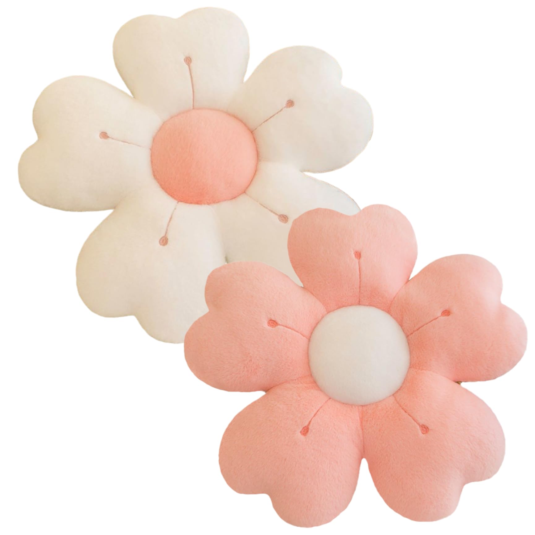 CAKEEYUM 2PCS Flower Cushion 14 Inch Cute Flower Pillow Soft and Fluffy Floor Cushion for Bedroom, Sofa, Couch Decor, Pillow, Floor, Cushions, Cute Room D