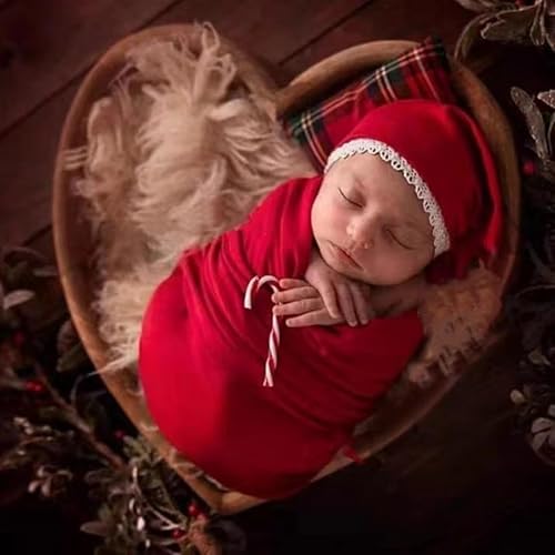 Vista 94 de Ropa de Navidad para recién nacido, accesorios para sesión de fotos, ropa de ganchillo, pantalones de sombrero rojo de Papá Noel, accesorios