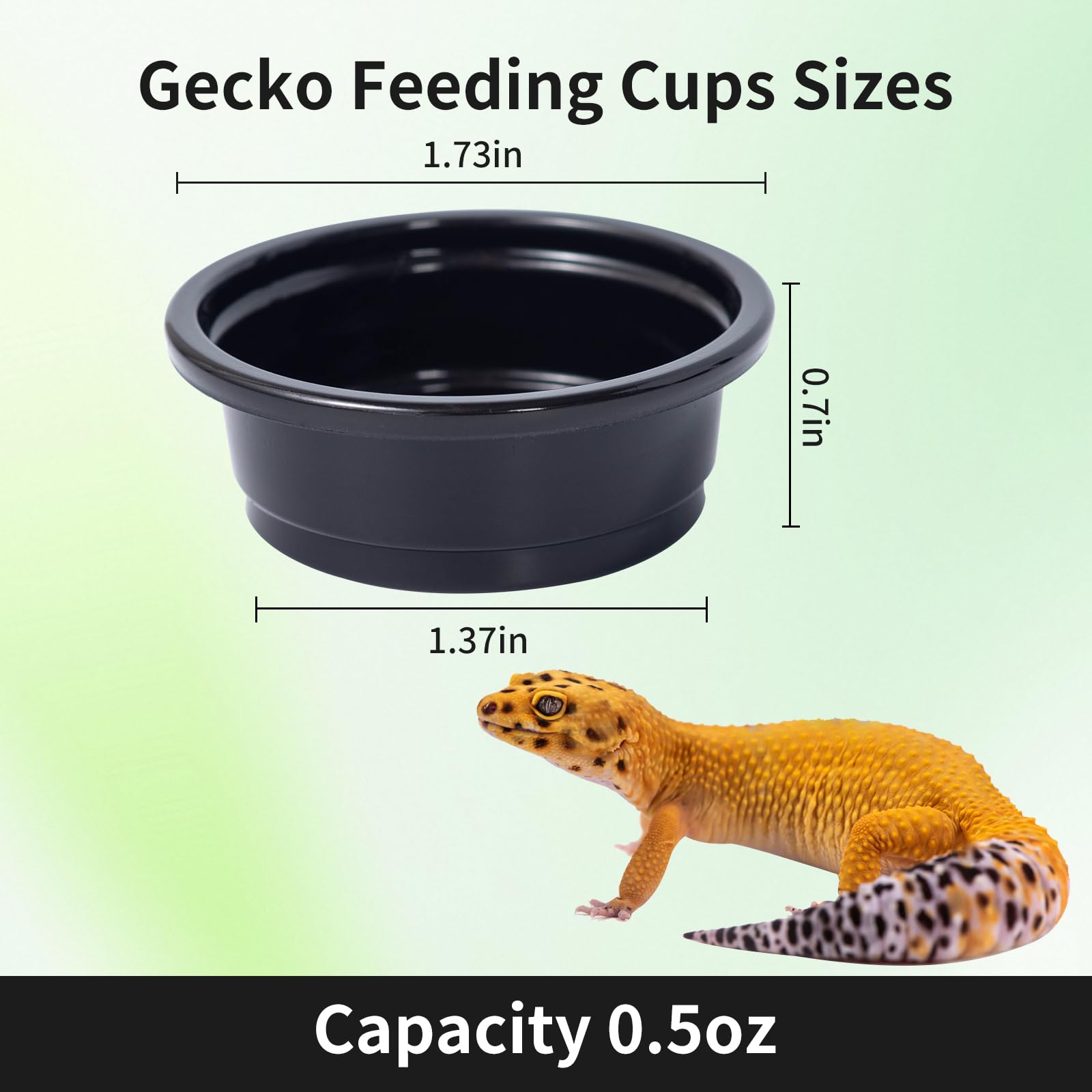 SLSON 100Pcs 0.5oz Gecko Feeding Cups Reptile Food and Water Black Feeding Dish for Lizards, Tortoise,Bearded Dragon Crested Gecko Feeding Bowls for Small Pet Ledge Accessories - 3