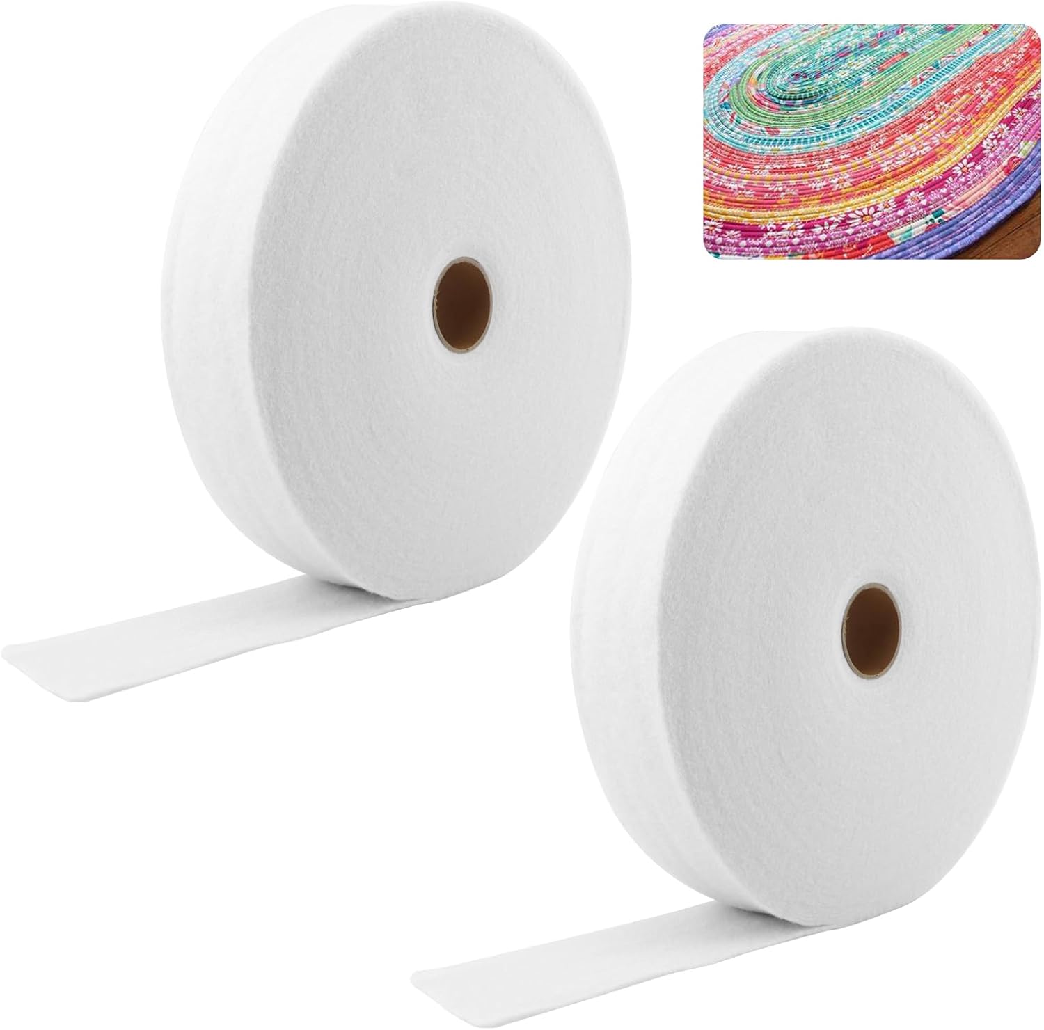 2 Rolls Jelly Tube Batting,2 1/2" x 50 Yard,Jelly Tube Tube MakerClover Fabric Tube Maker for Jelly Tube Rugs,Fabric Tube Maker for Throw Rugs, Braided Rug, Purses (Size:5.7cm/2.24inch)