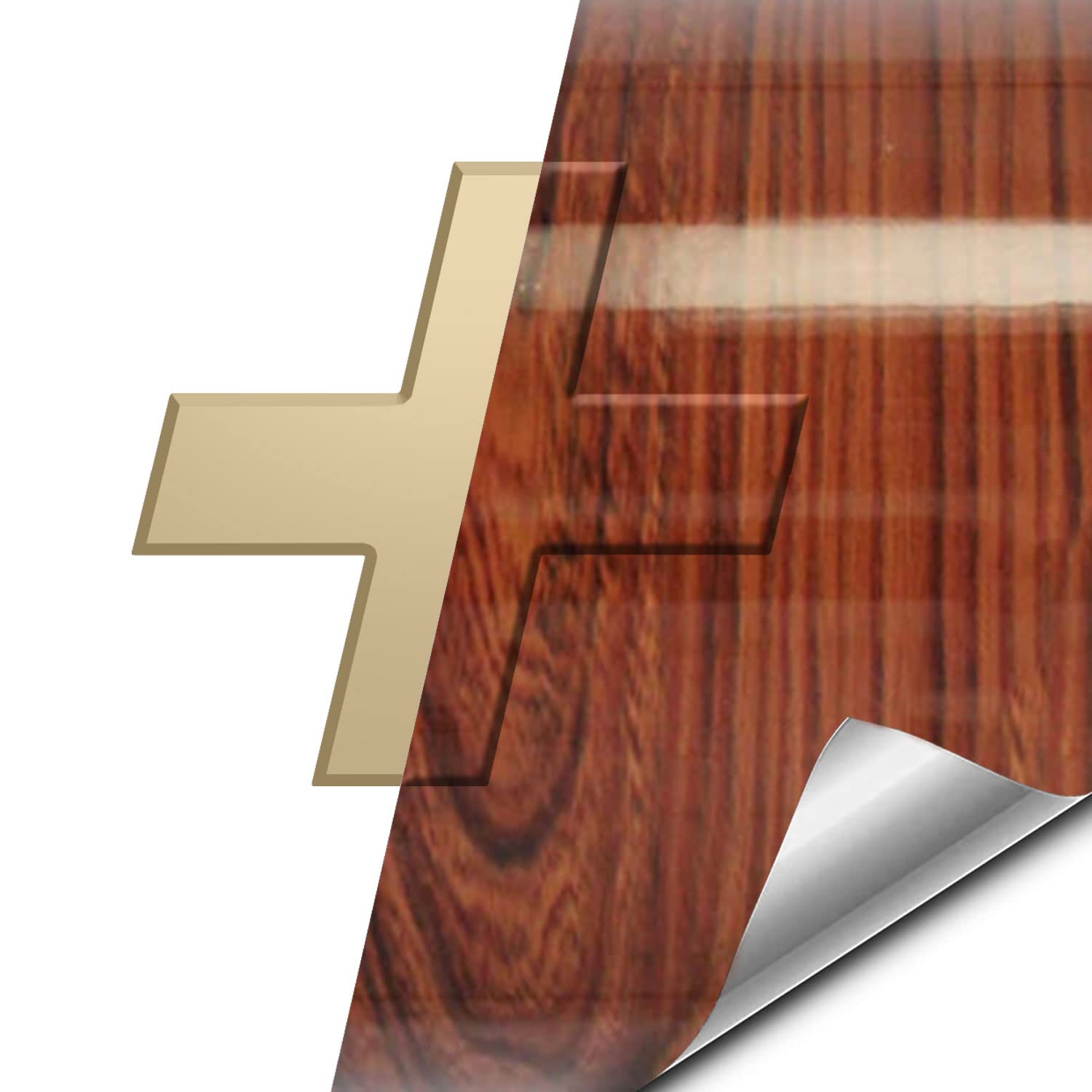 Buy VVIVID Glossy Red Cedar Wood Grain Auto Emblem Vinyl Wrap Overlay CutYourOwn Decal for