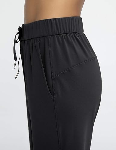 Miniatura 4 de AJISAI - Pantalones deportivos 78 para mujer PetiteRegular, pantalones de viaje con bolsillos, pantalones deportivos casuales elásticos