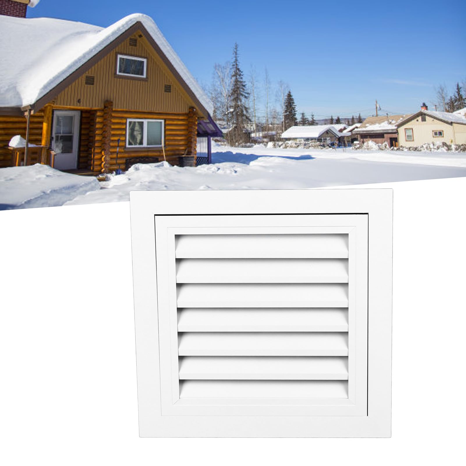 Ventilación a Dos Aguas de Aleación de Aluminio, Tamaño Exterior de 35x35 Cm, Tamaño Interior de 29,5x29,5 Cm, Cubierta de Ventilación de Pared, Rejilla de Ventilación para