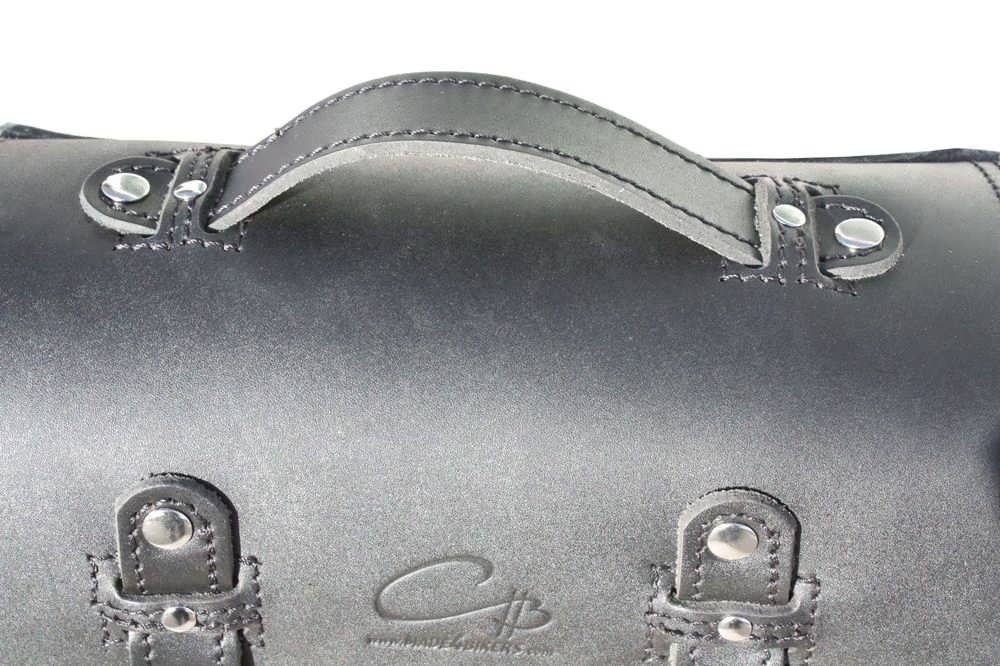 Leder Hecktasche Gepäckträger Tasche in schwarz passend für Simson Schwalbe Sperber Star Spatz KR50 KR51 SR4