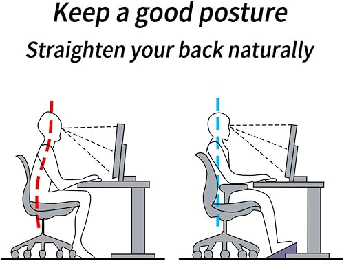 Miniatura 6 de MyPlace Adjustable Height Foot Rest Under Desk at Work - 6 Height Sturdy Office Footrest - Added Heated Foot Mat - Non Slip Bottom - Straighten Back