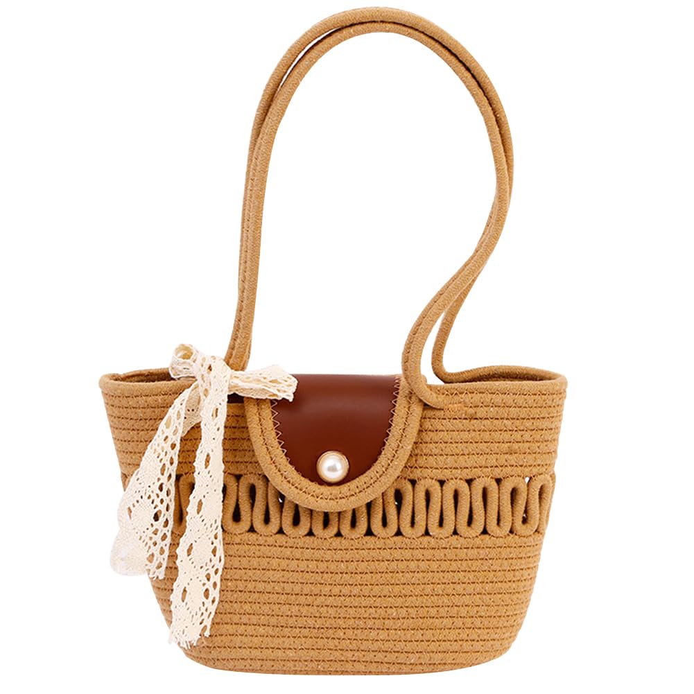 LIAJIA Strand Handtasche Damen Gewebte Tasche Groß Schultertasche Sommer Strandtasche Damen Stroh Häkeltasche Umhängetasche Bohemian Modische Handtaschen