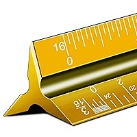 Vista 9 de Regla de escala arquitectónica, escala de arquitecto imperial de 12 pulgadas, regla de escala de ingeniero de aluminio para planos, reglas de escala