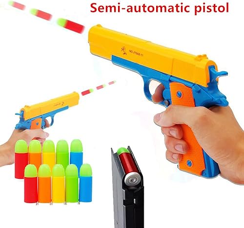 Miniatura 3 de Classic Colt 1911 – Pistola de juguete con balas, ejección Revista, suave y Pull Back Acción, 1: 1 réplica de un extra M1911 A1 Colt 45 y 5 Balas