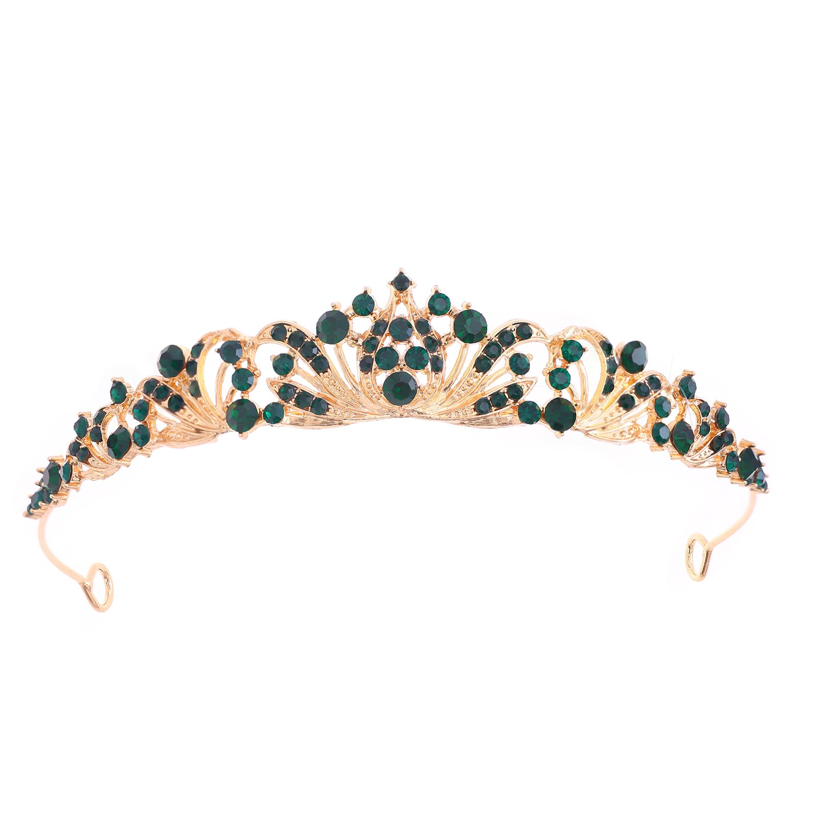 Green Tiara Crown for Women Wedding Tiaras for Bride Princess Crowns and Tiaras for Girl Rhinestone Crowns for Birthday Halloween Cosplay Christmas Party Prom Gifts