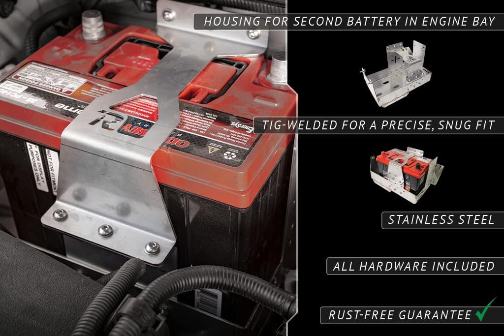 Rago Fabrication Secondary Battery Box for 2010-2023 Toyota 4Runner 5th Gen | Group 34 & 35 Battery | Charging Relay Mounting Points | Made in the USA | Vehicle Battery Tray