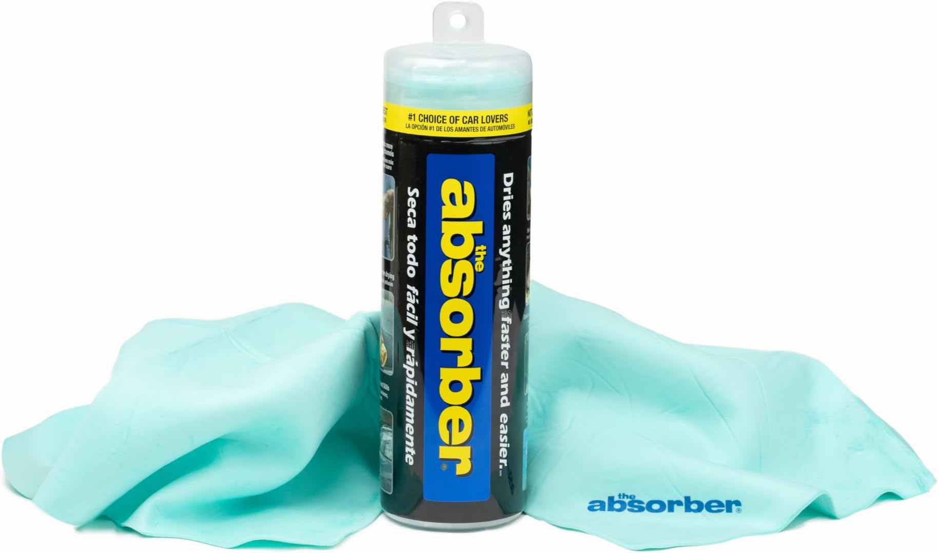 - the absorber® Large 27-Inch x 17-Inch, Aqua - Synthetic Premium Drying Chamois Cloth for Car - Super Absorbent, Scratch-Free and Washable