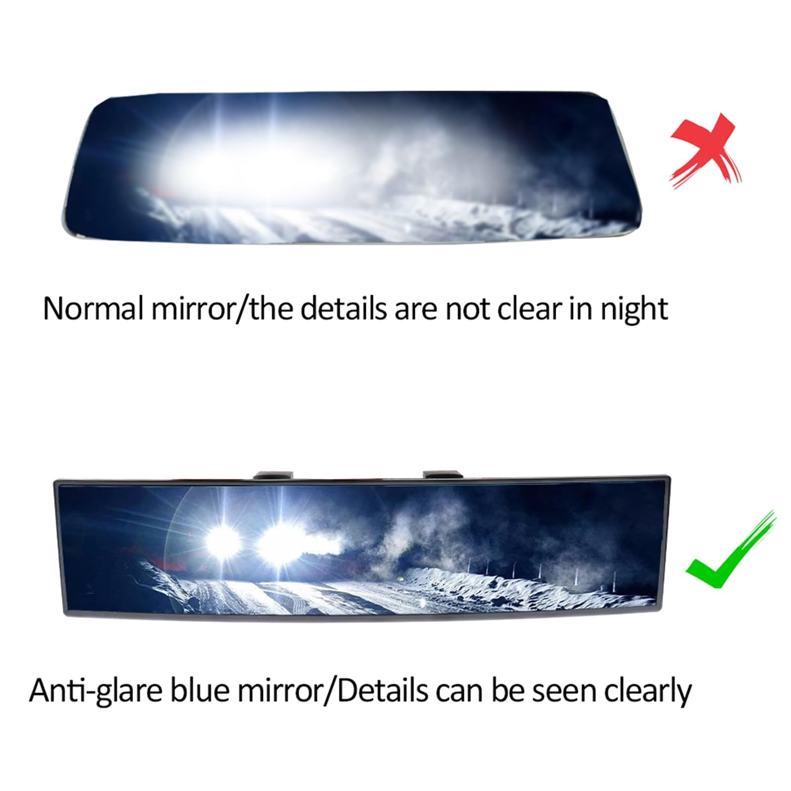 Voiture Bébé Miroirs Rétroviseur Grand Angle Panoramique Assistant Grande Vision Intérieur Moniteur Automobile Accessoires Universel Intérieur Couverture Garniture Panneau d'air Comma(Anti-glare Blue)