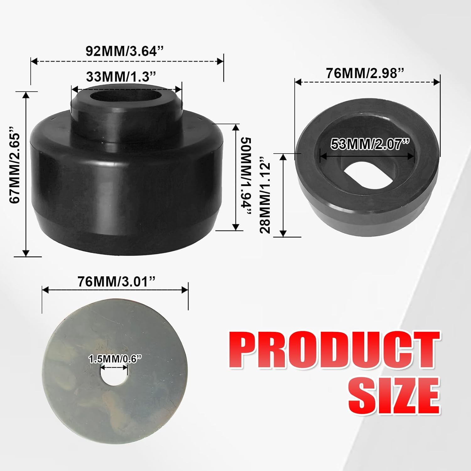 7-141 Polyurethane Body & Cab Mount Bushing Kit for 1999-2014 Chevy Silverado & GMC Sierra 1500/2500 2WD/4WD Includes Washers (24PCS, Black)