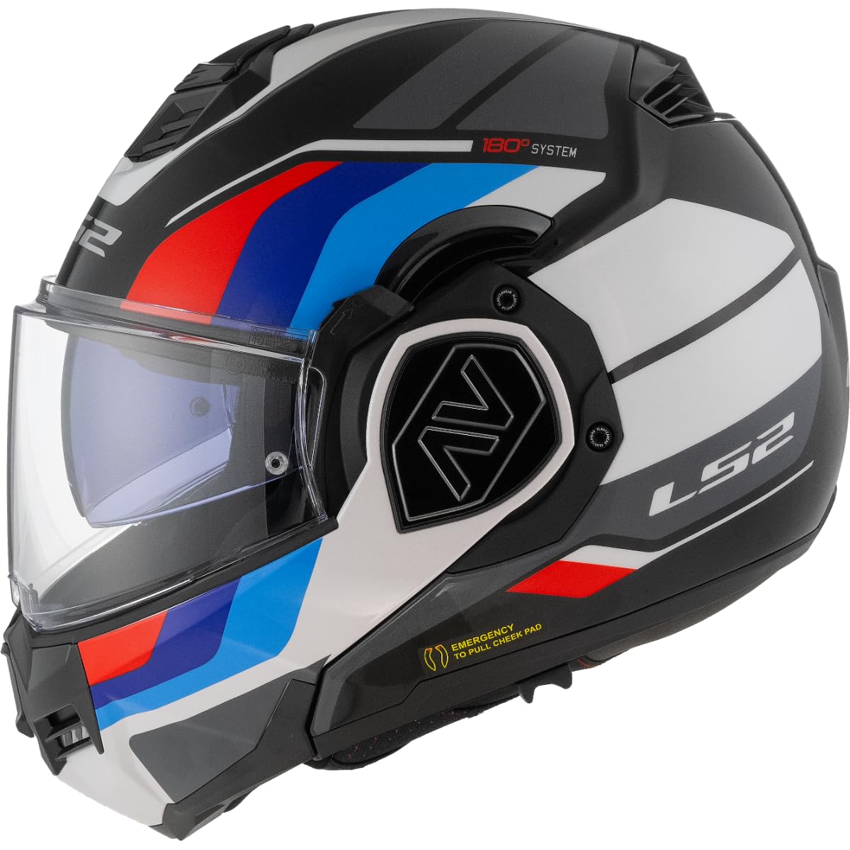 LS2, Casco Moto Modulare ADVANT SPORT Black Blue Red White, XS