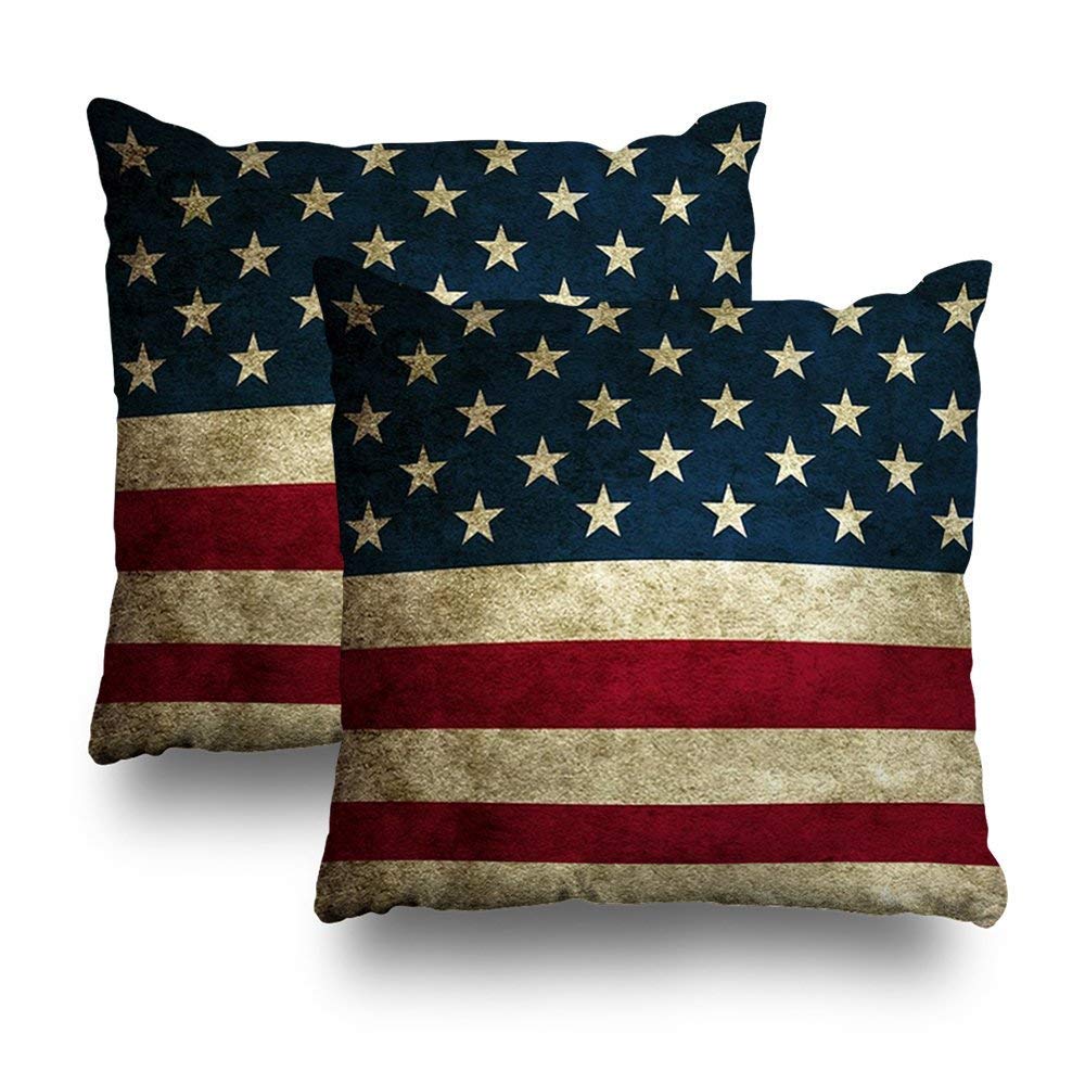 Giwawa Kissenbezüge 2er-Set Mit US-Flagge – 45,7 X 45,7 Cm, Patriotisch, Für Sofa & Feierdeko