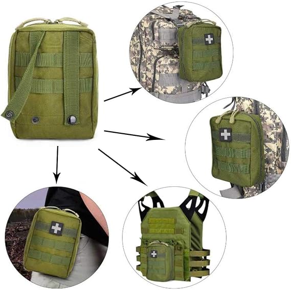Molle First Aid Pouch Empty, Tactical Duty Belt Ifak Medical Med Pouches Bag Only for Hiking Camping Survivial