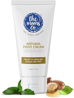 The Moms Co. Natural Cooling Foot Cream, Chemical-Free Peppermint Foot Cream For Cracks, Swollen Ankles And Tired Feet (50g / 1.8 Fl. Oz.)