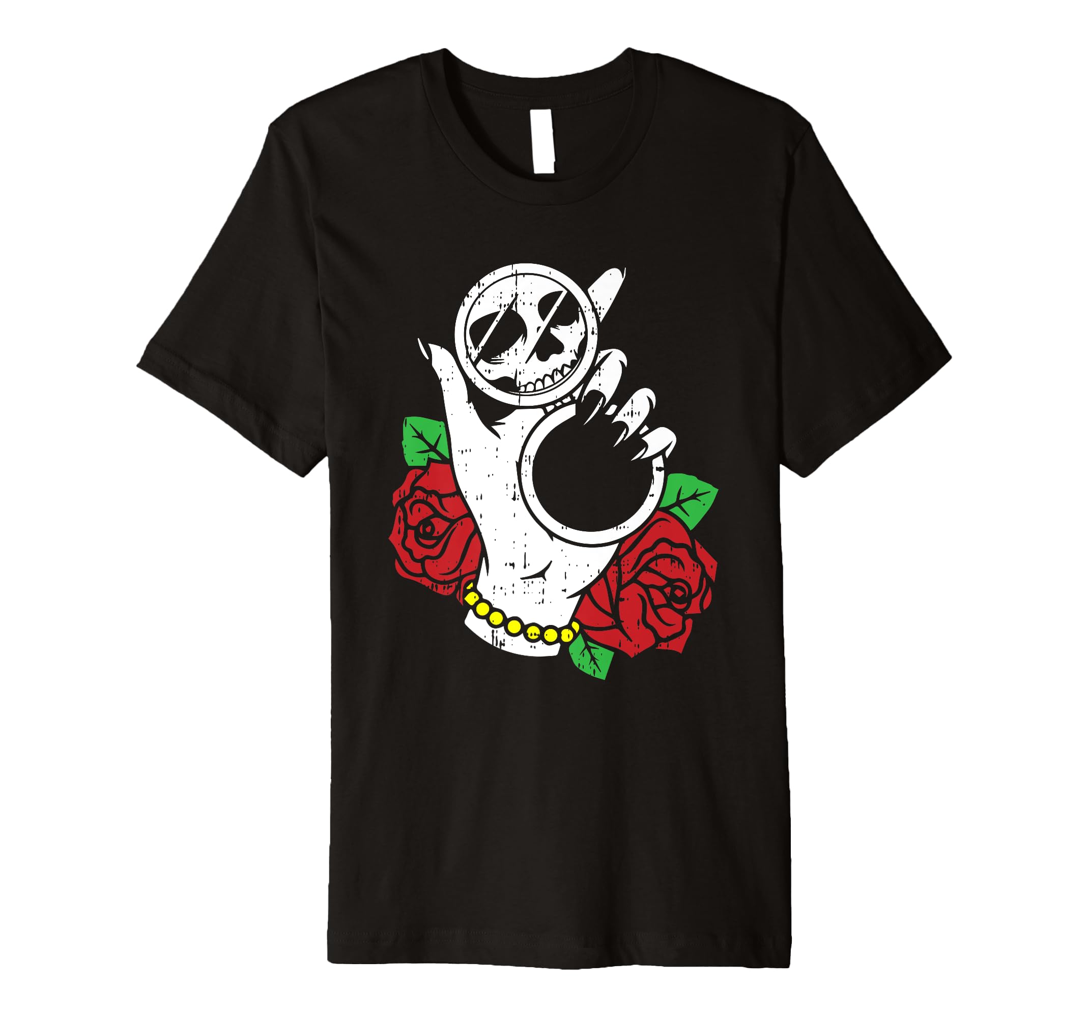Skeleton Face Halloween Design Funny Watch Women Premium T-Shirt