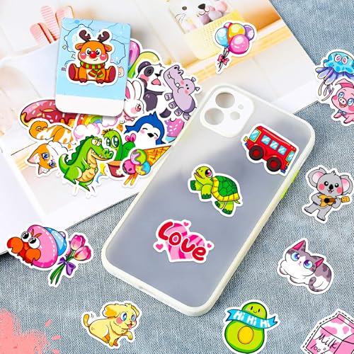 Image of 50 PCS Cute Stickers, Mixed Adorable Animal Stickers Bulk, Reusable Waterproof Kawaii Vinyl Sticker for Water Bottles