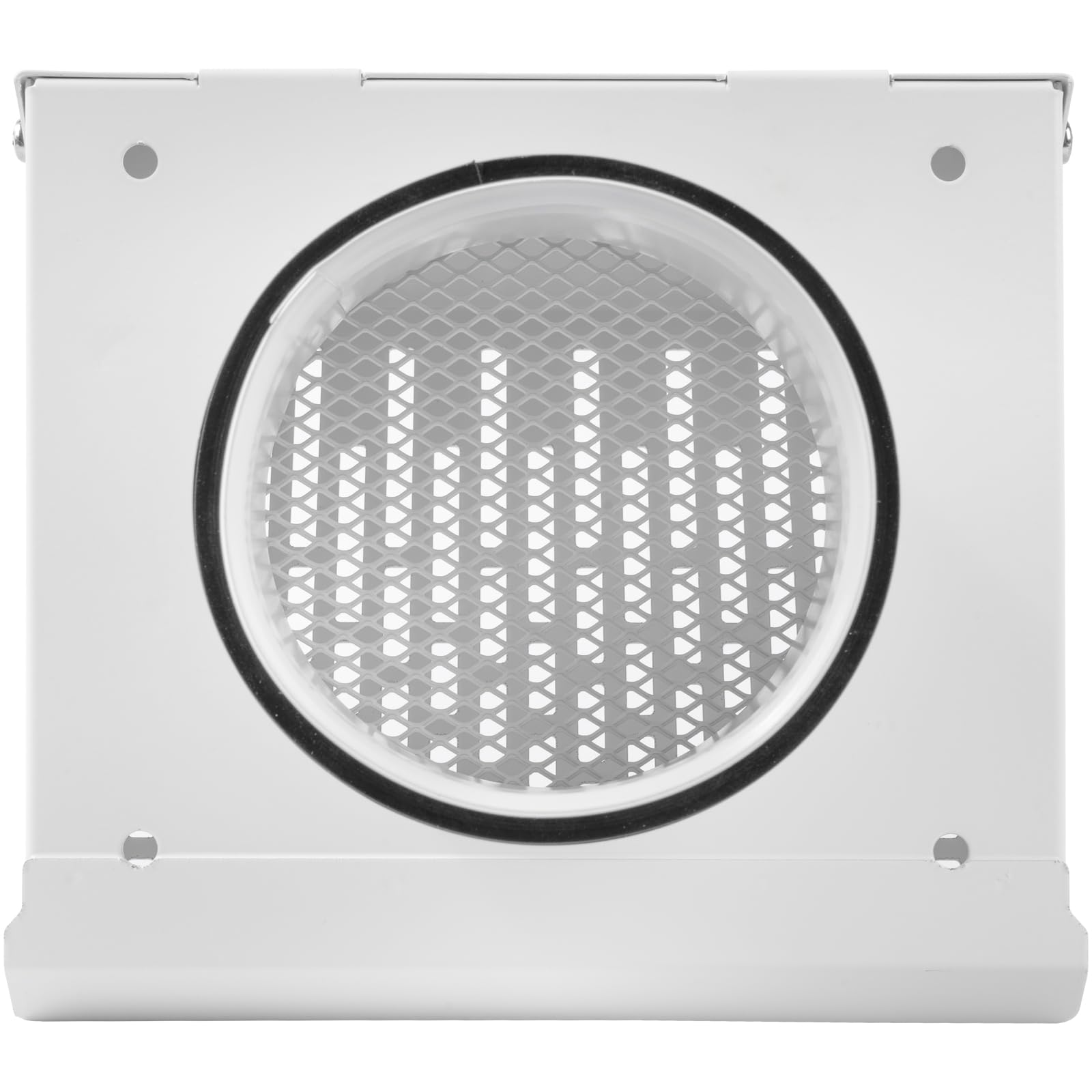 Vent Systems Griglia di ventilazione di scarico da 100 mm con guarnizione in gomma – Cappa per tubo bianco con copertura per esterni – Canale o superficie di montaggio – Griglia di protezione dalle