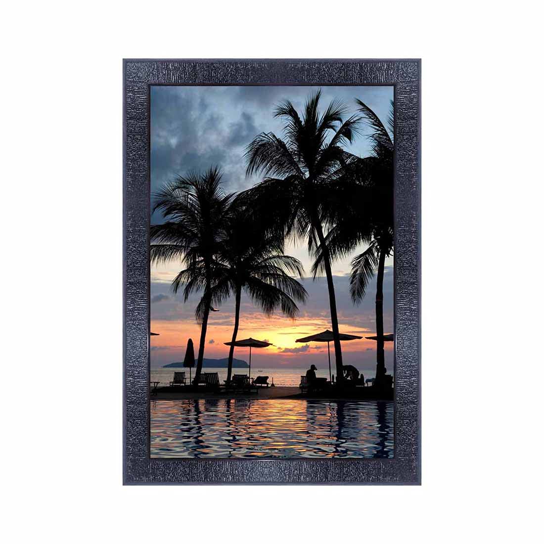 pnf Poster And Frames Natural Landscape Scenery Wooden Photo Frame With Acrylic Sheet | Living, Bedroom | Home Decoration | Best Gifting Option (10x14inch Multicolour,Synthetic) 8765