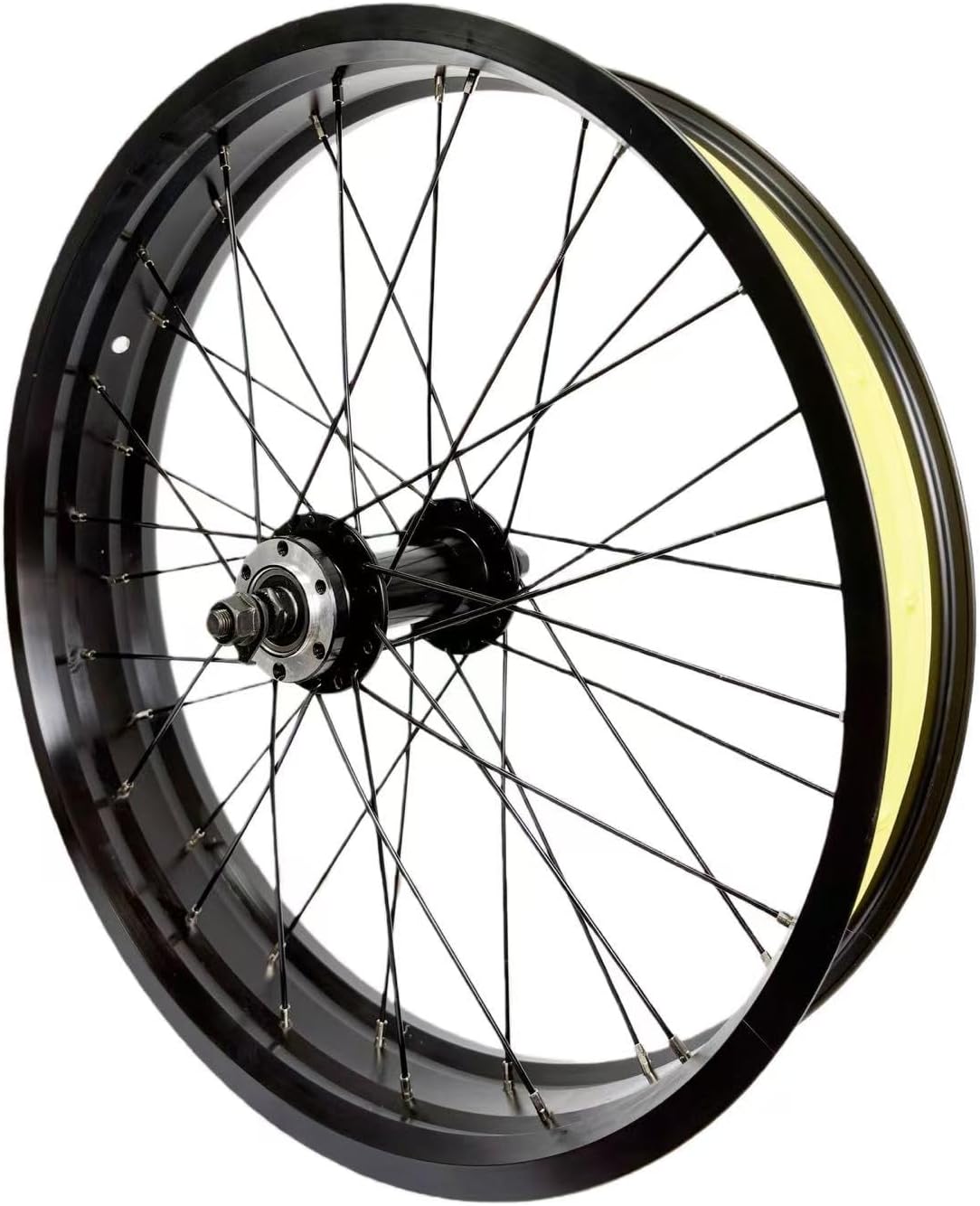 20/26 x 4.0 Fat Bike Front Wheel, 36H Aluminum Rim, 135 mm QR Disc-Brake Hub, Snow/Sand/E-Bike Ready, Lightweight & Trail-Tough