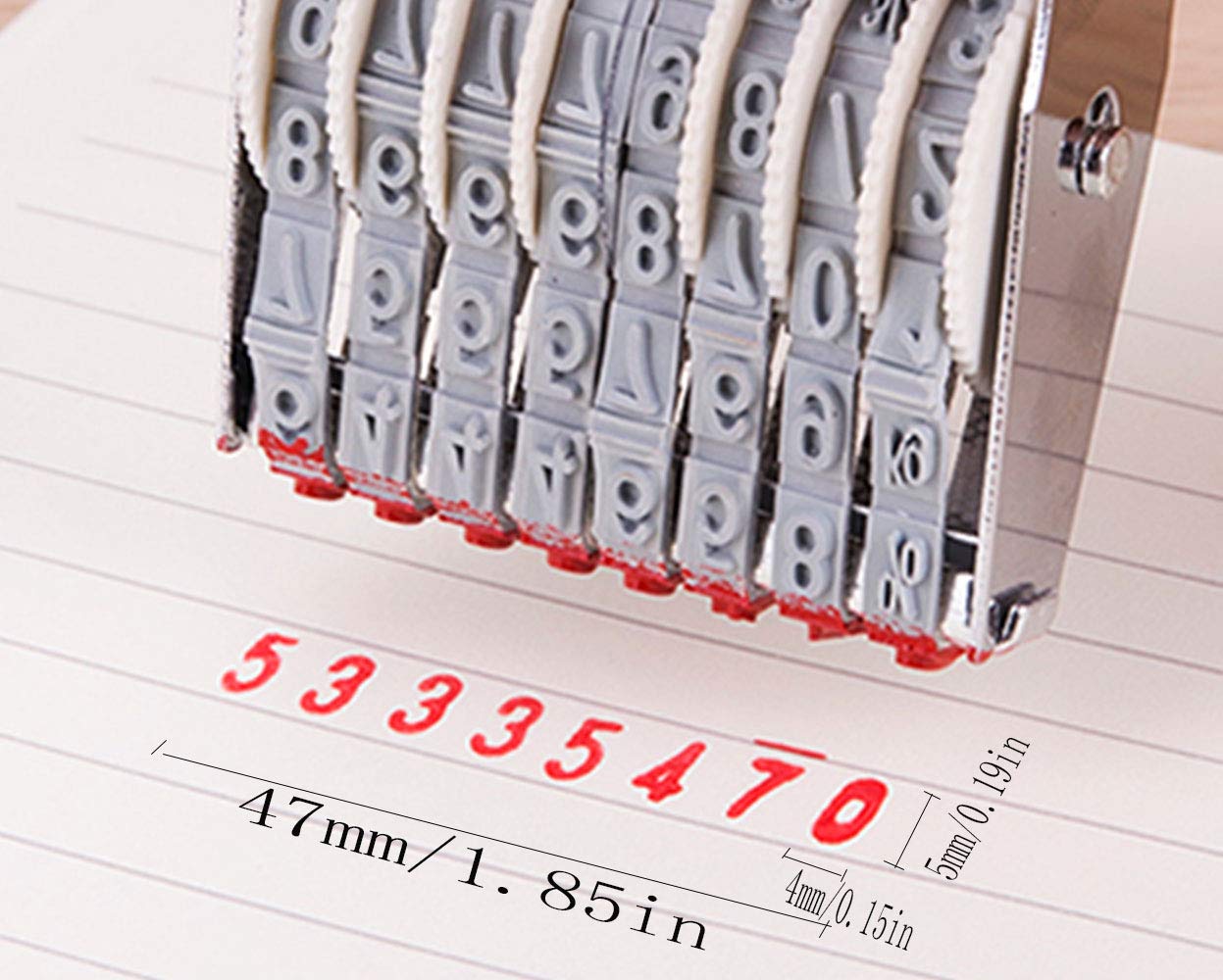 Buy Numbering Stamp Date Stamp Arabic Numerals Design 8 Digits Rolling Stamp Rubber Office Band