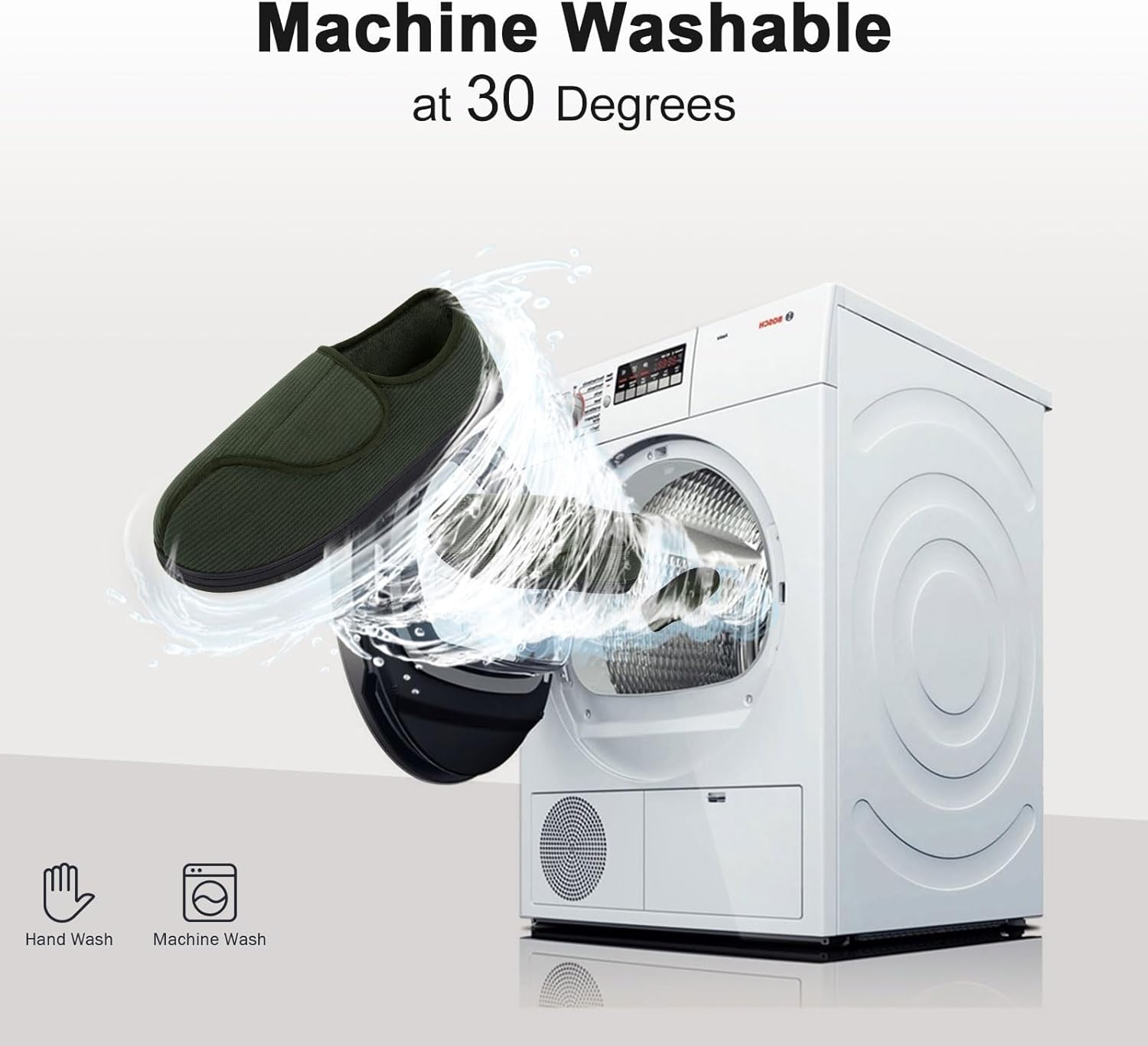 LongBay Men's Memory Foam Diabetic Slippers Comfy Warm Plush Fleece Arthritis Edema Swollen House Shoes - Image 6