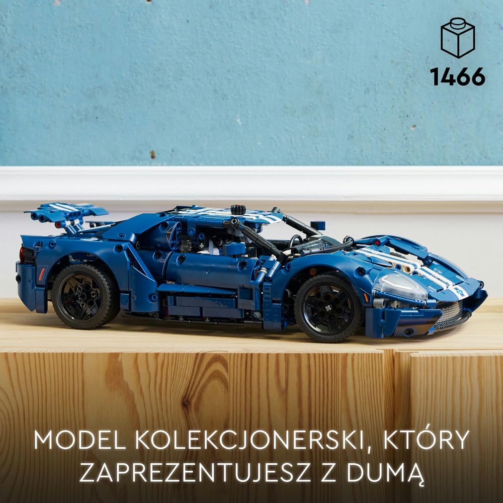 LEGO Technic Ford GT, wersja z 2022 roku 42154 | Model samochodu, klocki konstrukcyjne Technic dla dorosłych, prezent dla fana motoryzacji, gadżety prezentowe, 1468 elementów