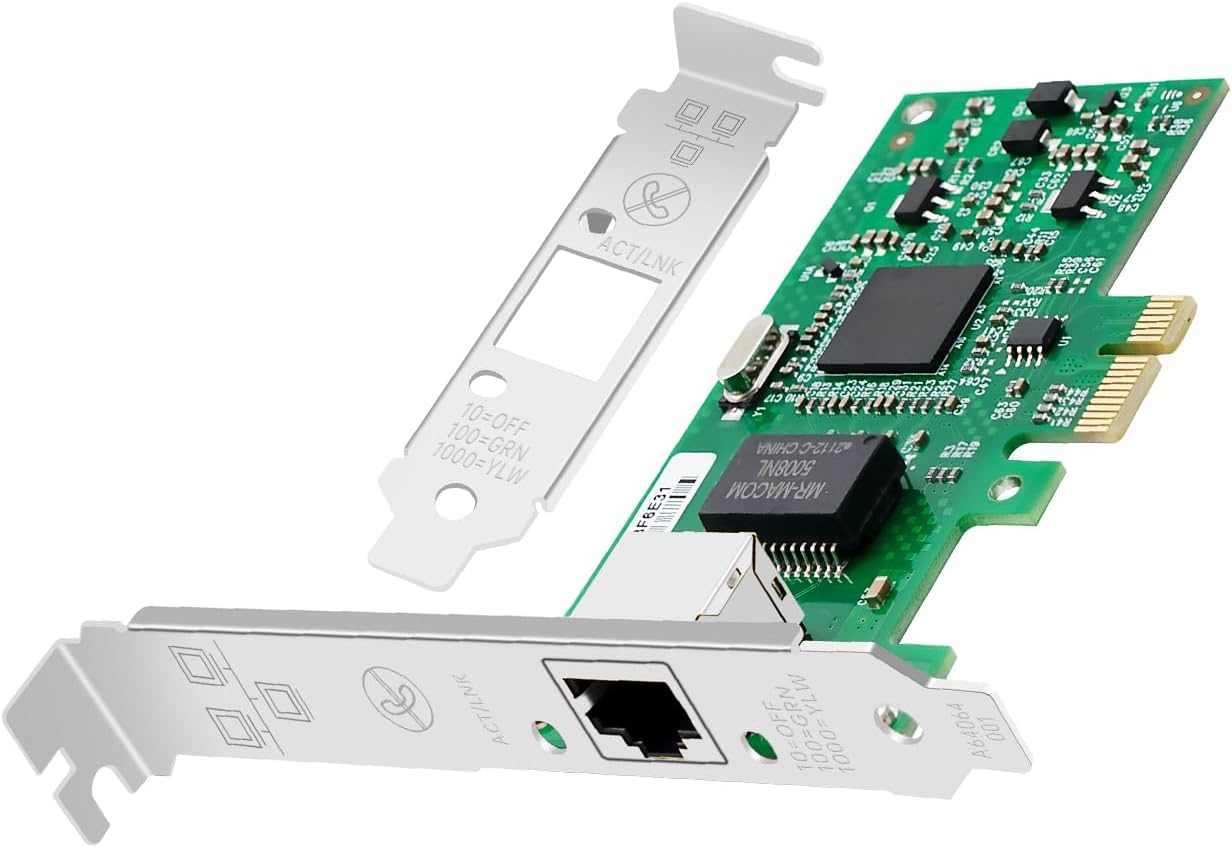 PCI Network Card with Intel 82546 Chip Dual Ports,Gigabit PCI Ethernet Adapter LAN NIC Card 2 RJ45 Ports Ethernet Card for Desktop,Server,Industrial PC