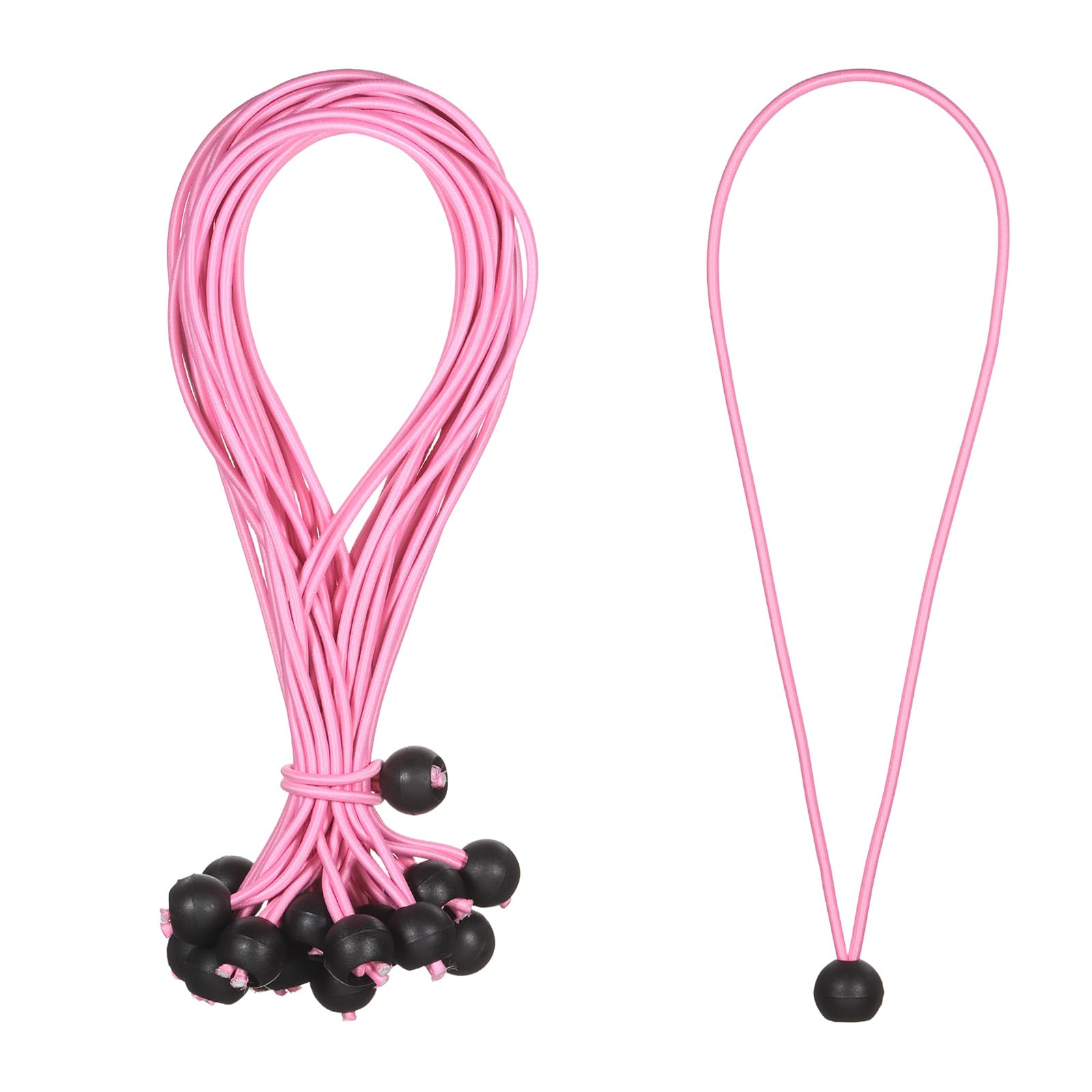 Tendeurs élastiques boules rose PATIKIL pour stopper le vent sur votre bâche et abri tente