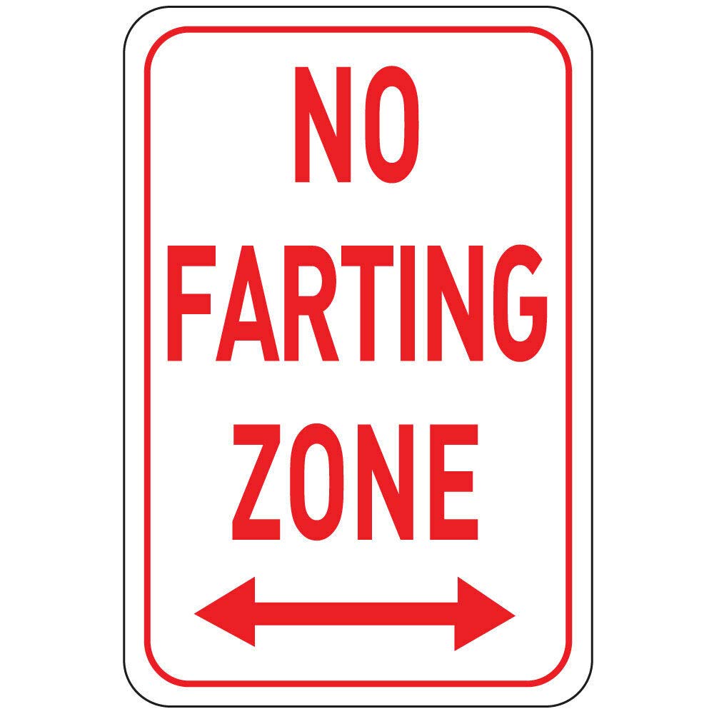Inga Tinsign95 No Farting Zone Funny Tin Sign 8X12 Inch