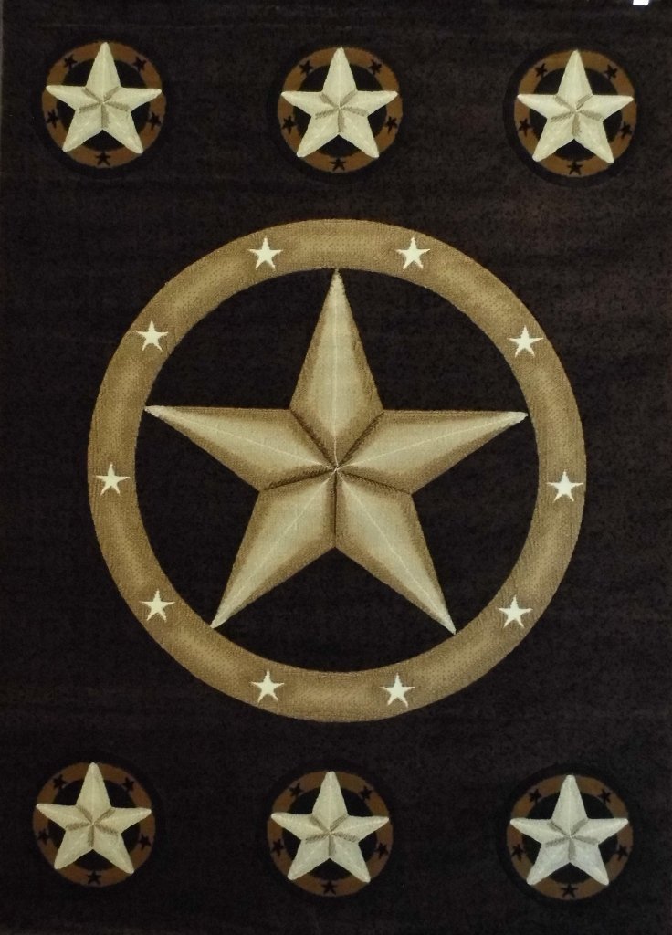 Skinz Texas Lone Star Area Rug Chocolate Brown Design 78 (5 Feet X 7 Feet)