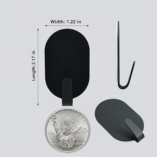 Miniatura 3 de Ganchos adhesivos de pared para colgar, paquete de 12 unidades, instalación sin taladro, ganchos extraíbles de acero inoxidable para baño, cocina,