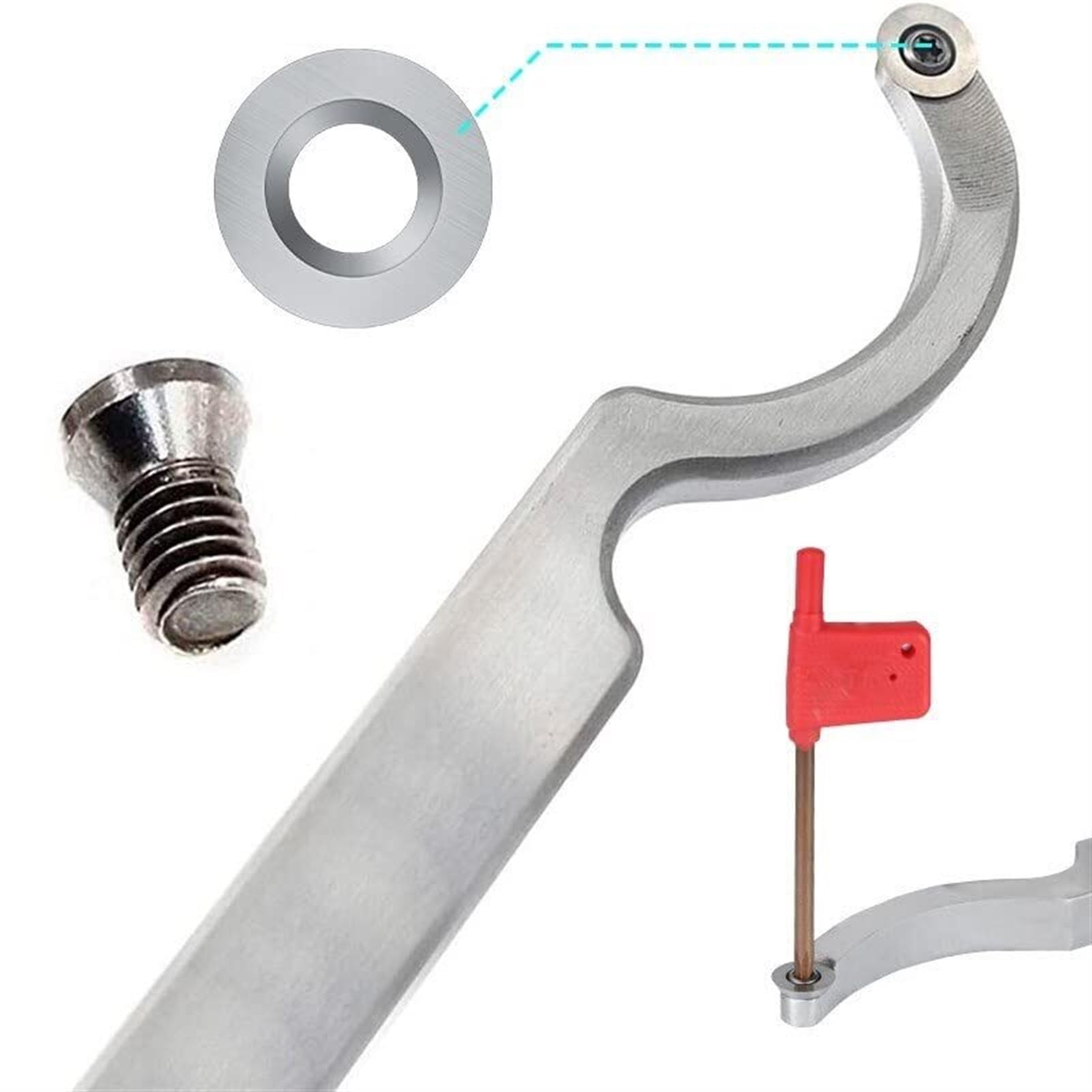 Utensili for tornitura del legno con punta in carburo scavato a collo di cigno Utensile for scalpello for tornio piegato con inserto rotondo in carburo da 12x2,5 mm for hobbista o falegname del legno