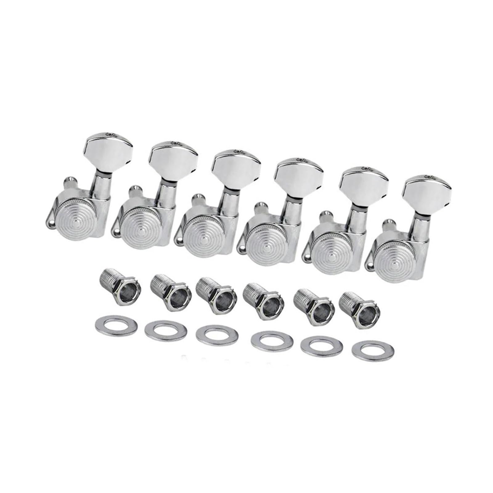 6er-Pack E-Gitarren-Tuner Für Linkshänder-Gitarren Verchromt Gitarrenwirbel-Set