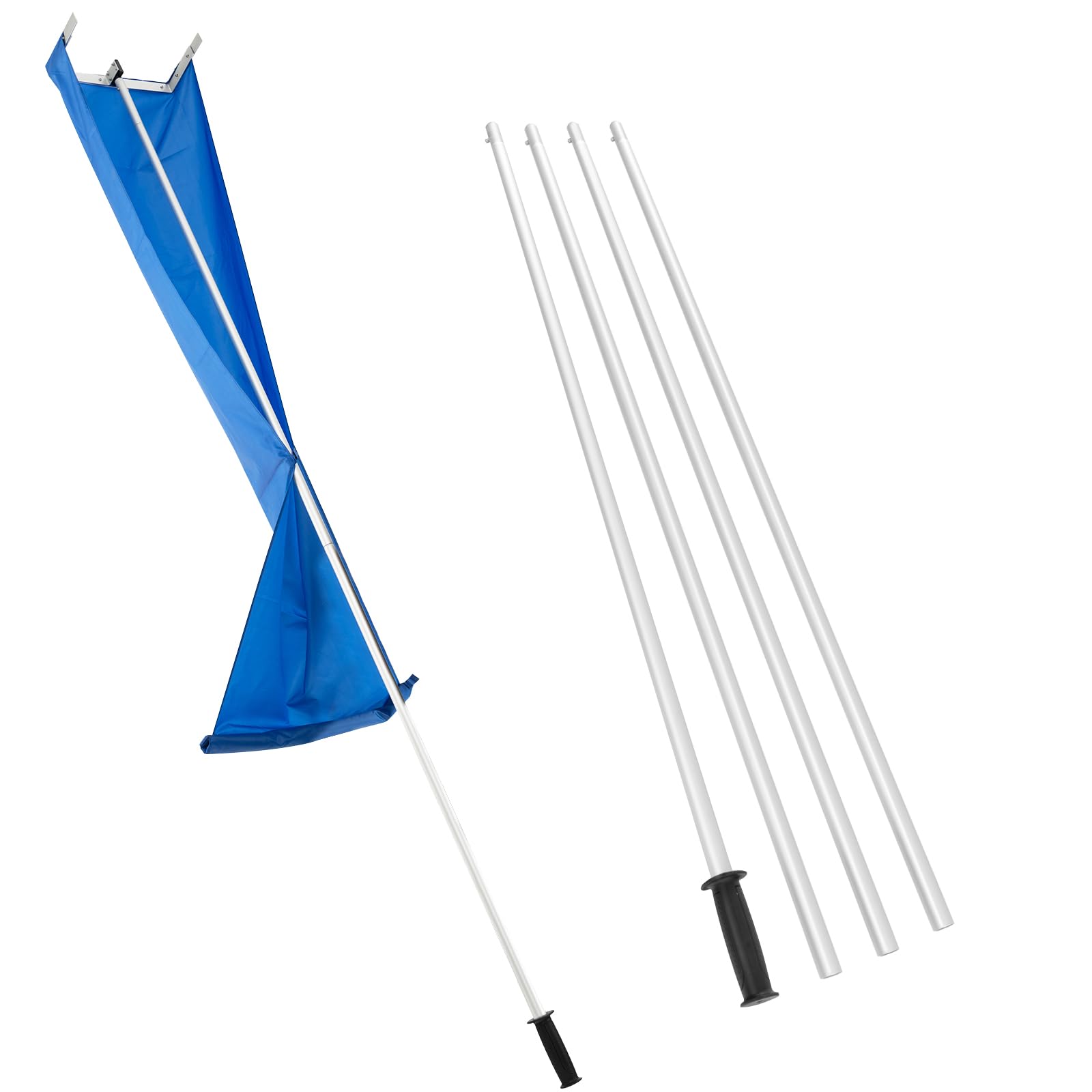 GOPLUS Râteau à Neige pour Toit, Outil de Déneigementen Aluminium de 193-619 CM avec Tige Ajustable, Roues, Râteau Léger pour Toit de Maison, Neige sur Voiture, Feuilles Humides (170-608 cm)