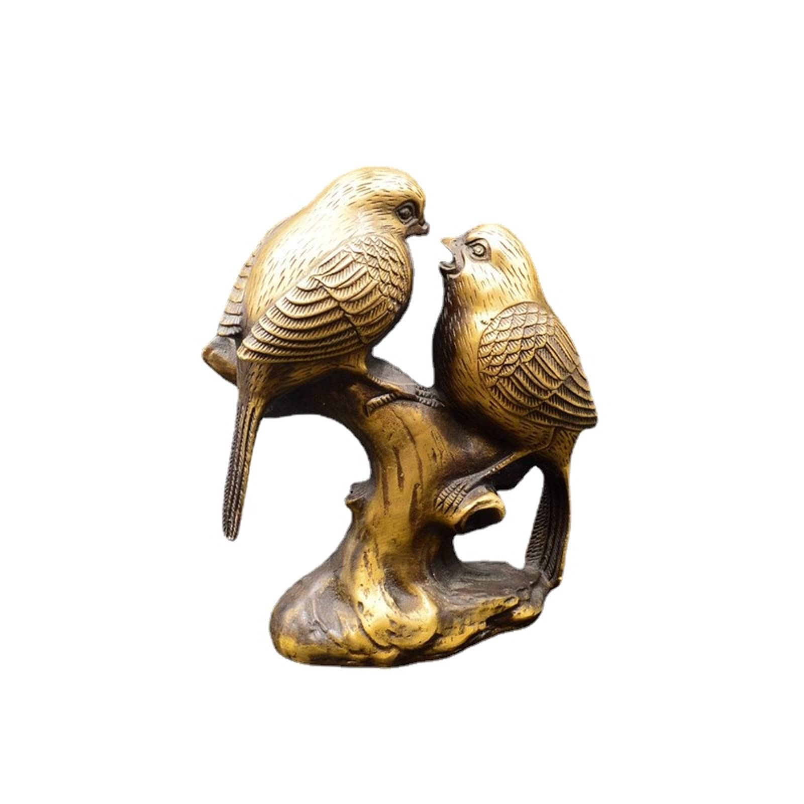 NGDFGR Na Copper Magpie Figurines Desktop Ornaments,Animal Annunciation Bird Statue Lucky Home Study Bonsai Garden Decorations