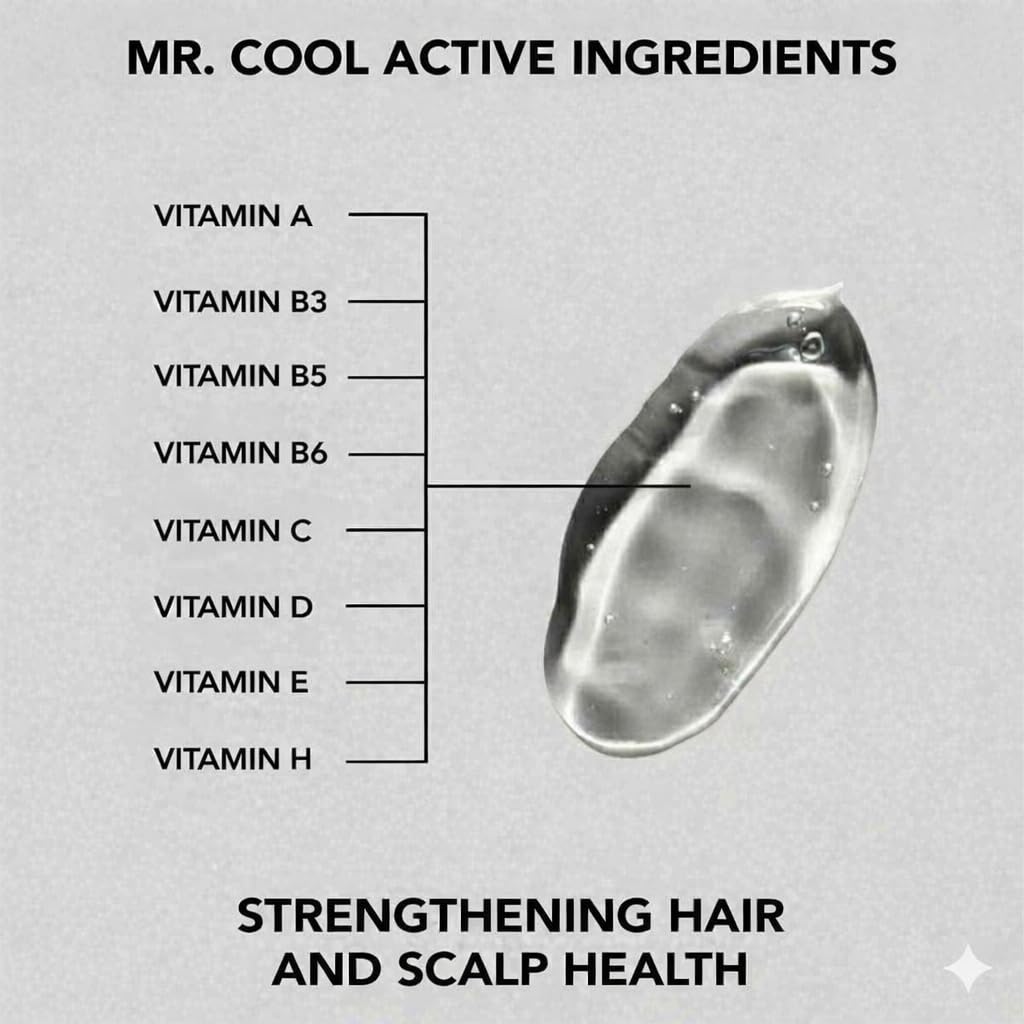 Hair Situation Mr. Cool Wet Look Strong Hold Hair Styling Hair Gel, High Shine, Anti-Humidity Shield, Anti-Frizz Fly Away, Alcohol-Free, No Flake Formula Made with Vitamins to Strengthen Hair, 8 Fl Oz