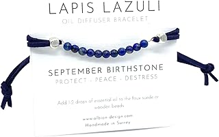 September Birthstone Bracelet - Lapis Lazuli Bracelet - Crystal Bracelet - Lapis Lazuli Crystal - Diffuser Bracelet - September Birthday